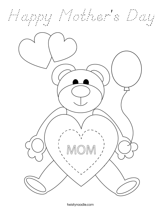 Happy Mother's Day Coloring Page