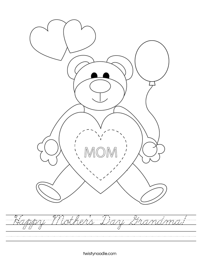 Happy Mother's Day Grandma! Worksheet