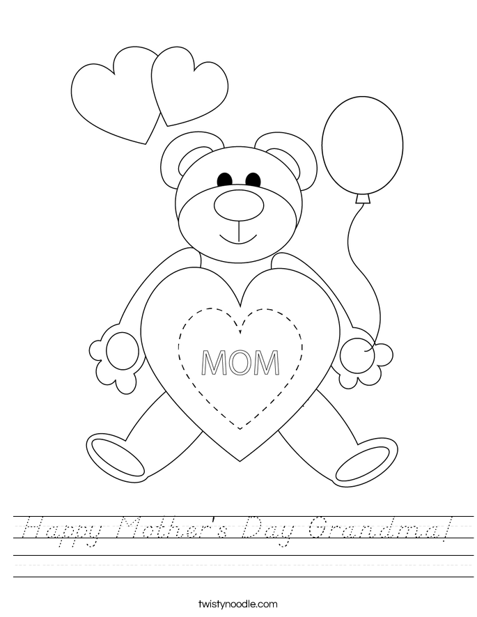 Happy Mother's Day Grandma! Worksheet