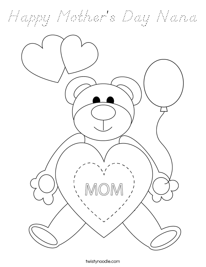 Happy Mother's Day Nana Coloring Page