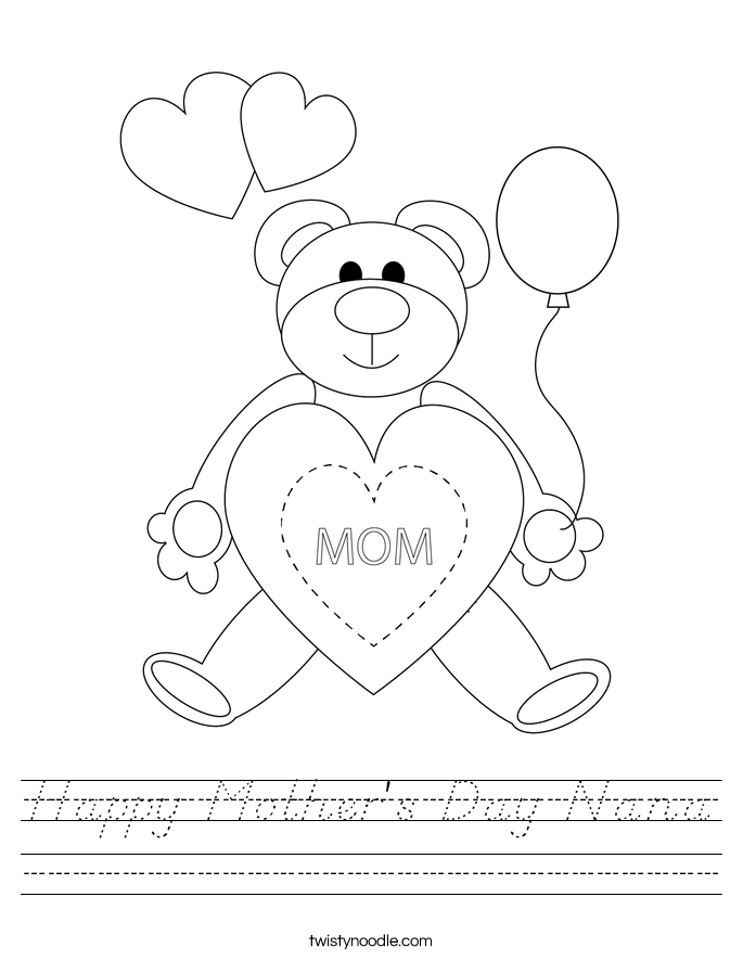 Happy Mother's Day Nana Worksheet