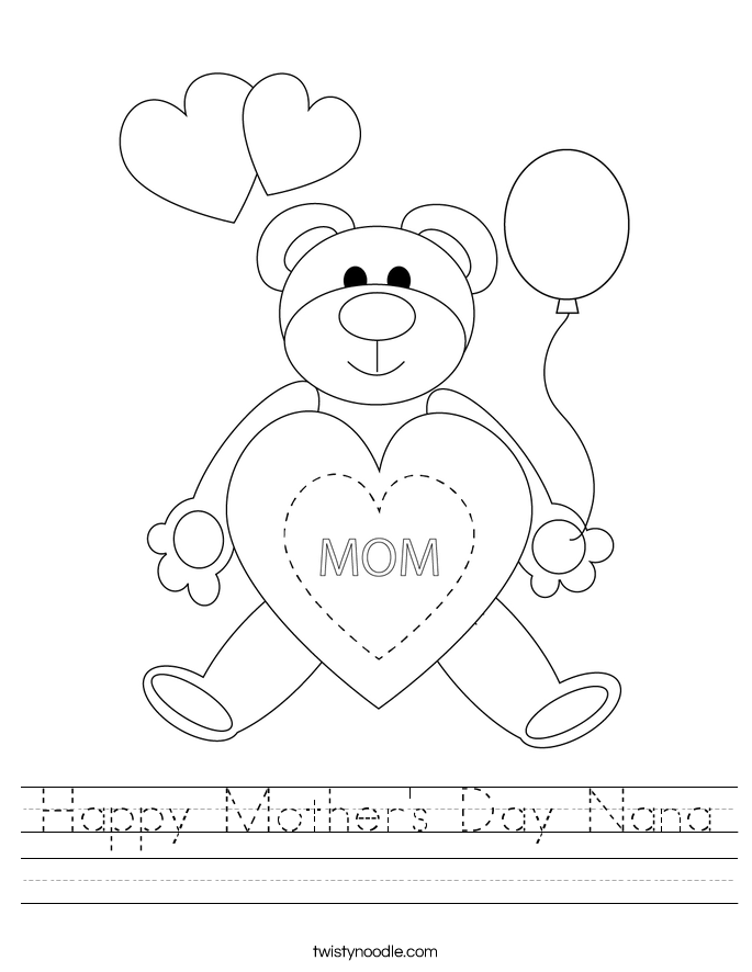 Happy Mother's Day Nana Worksheet