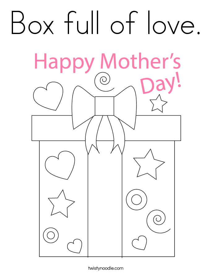 Box full of love. Coloring Page