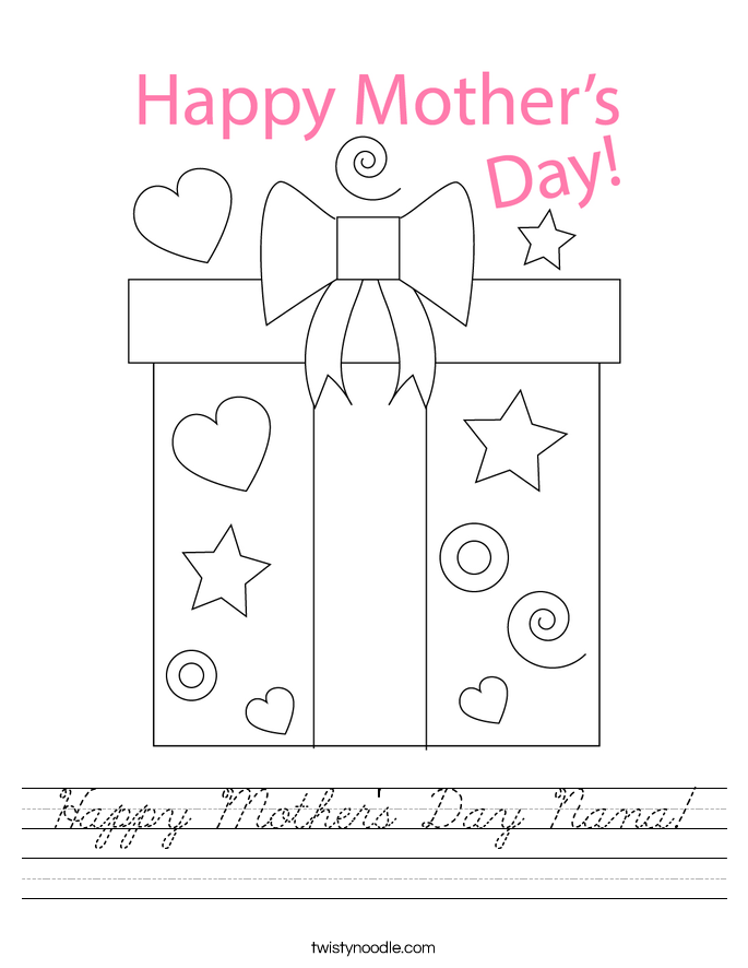 Happy Mother's Day Nana! Worksheet