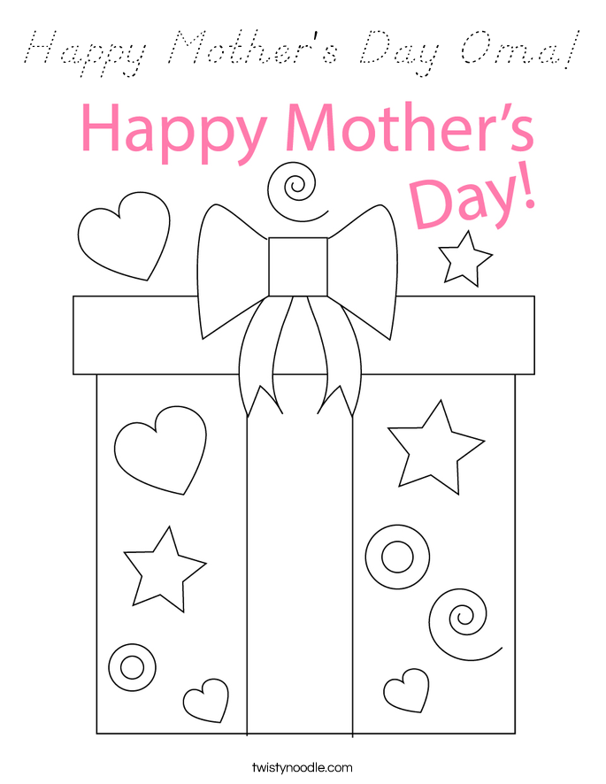 Happy Mother's Day Oma! Coloring Page