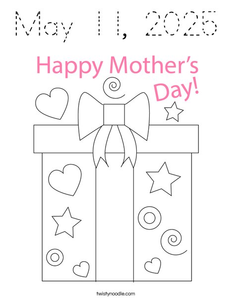 Mother's Day Present Coloring Page