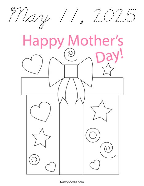 Mother's Day Present Coloring Page