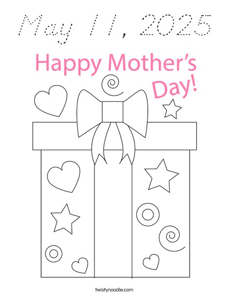Mother's Day Present Coloring Page