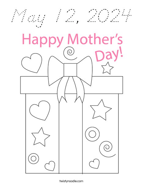 Mother's Day Present Coloring Page