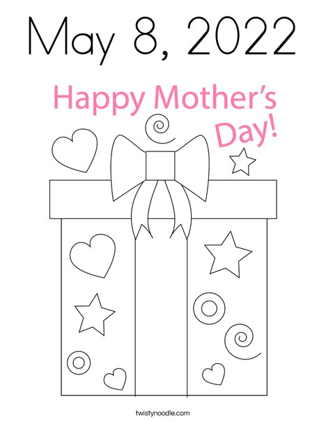 Mother's Day Present Coloring Page