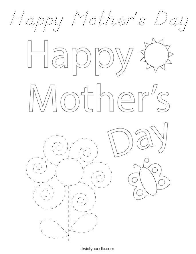 Happy Mother's Day Coloring Page