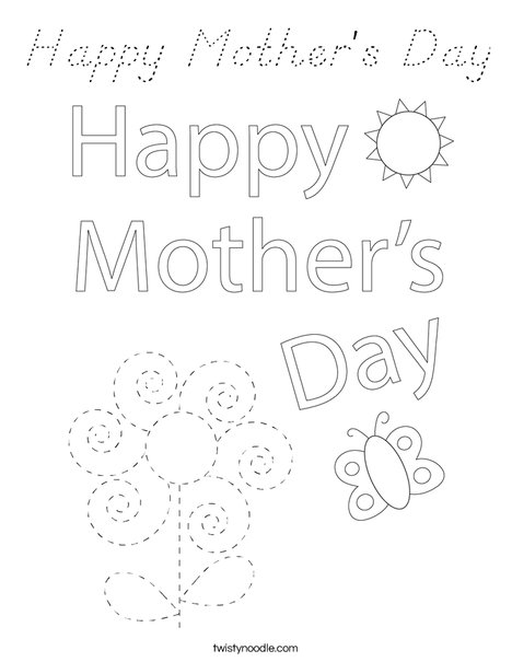 Happy Mother's Day Bear Coloring Page