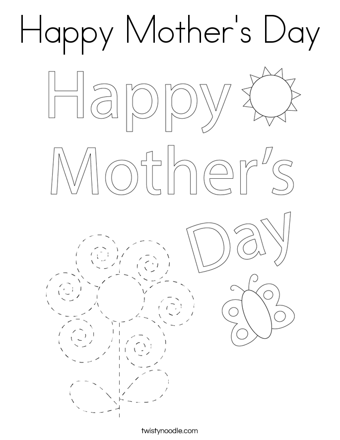 Happy Mother's Day Coloring Page