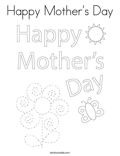 Happy Mother's Day Bear Coloring Page