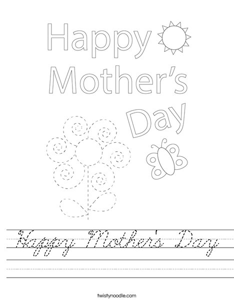 Happy Mother's Day Bear Worksheet