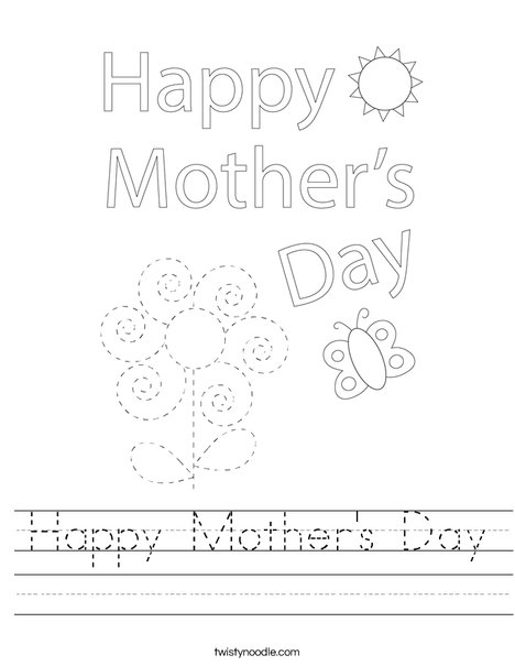 Happy Mother's Day Bear Worksheet