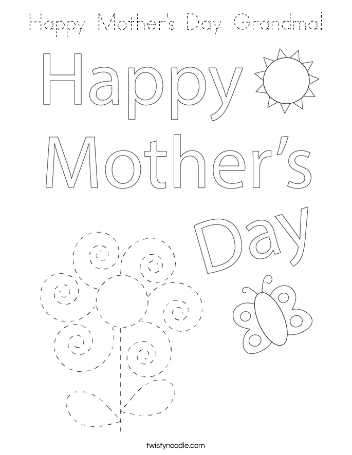 Happy Mother's Day Grandma! Coloring Page