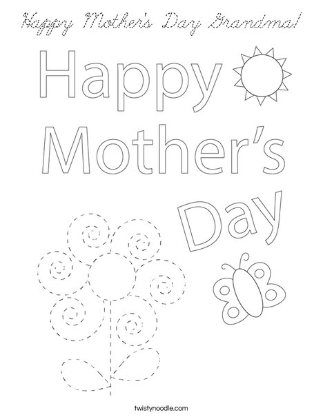 Happy Mother's Day Bear Coloring Page
