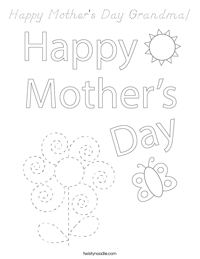 Happy Mother's Day Grandma! Coloring Page