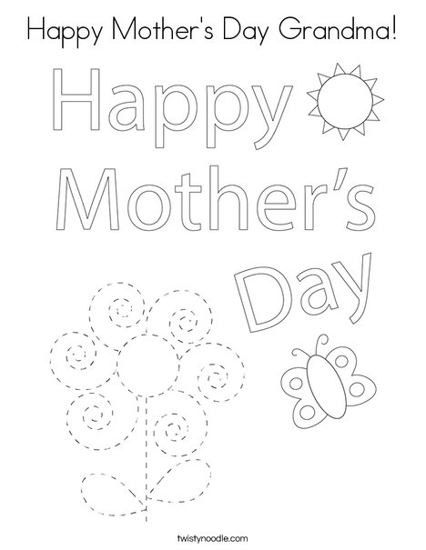 Happy Mother's Day Bear Coloring Page