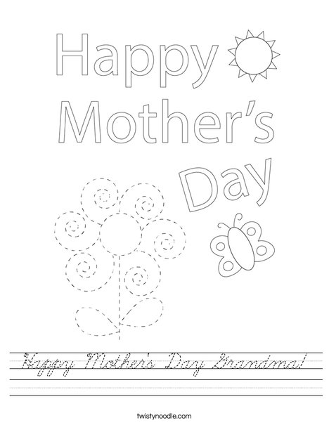 Happy Mother's Day Bear Worksheet