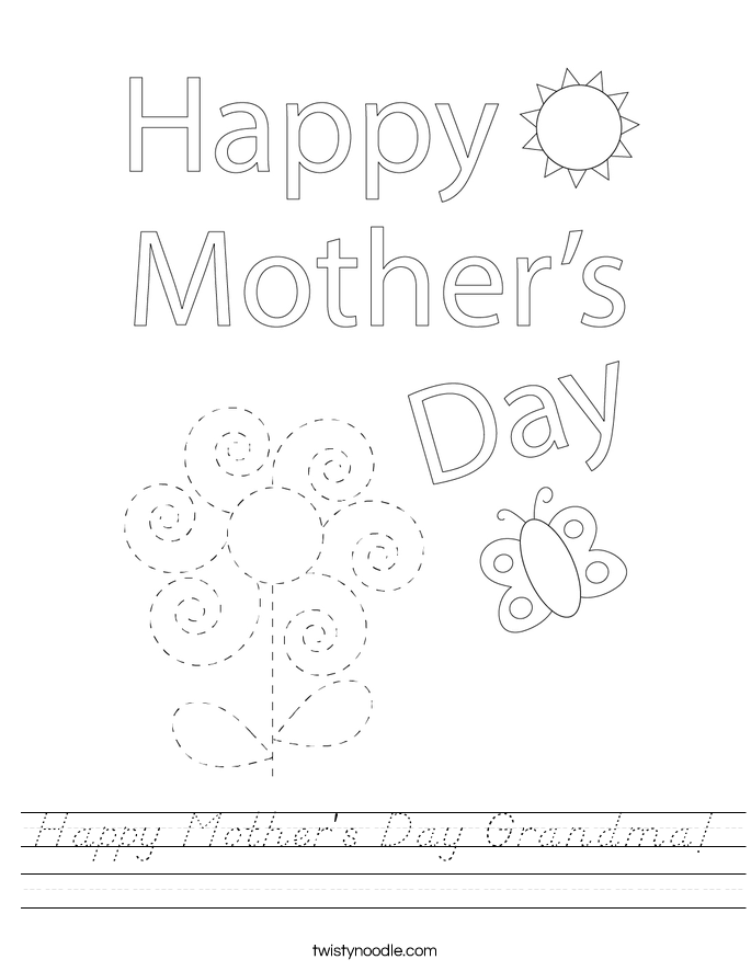 Happy Mother's Day Grandma! Worksheet