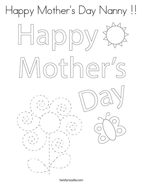 Happy Mother's Day Bear Coloring Page