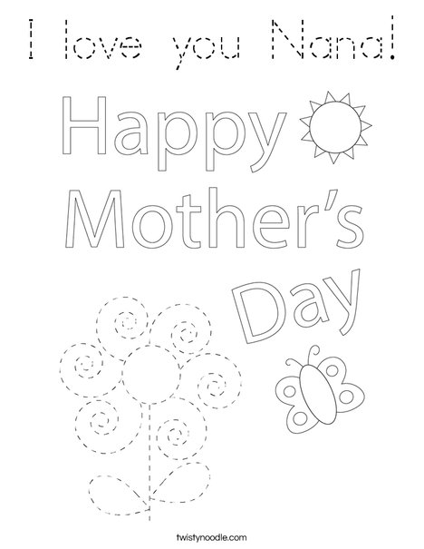 Happy Mother's Day Bear Coloring Page