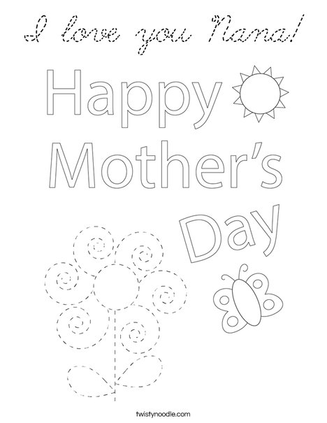 Happy Mother's Day Bear Coloring Page