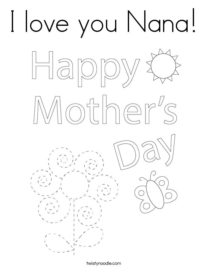 I love you Nana! Coloring Page