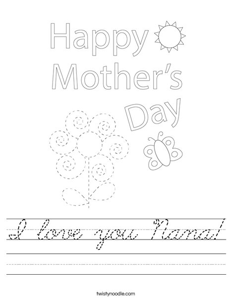 Happy Mother's Day Bear Worksheet