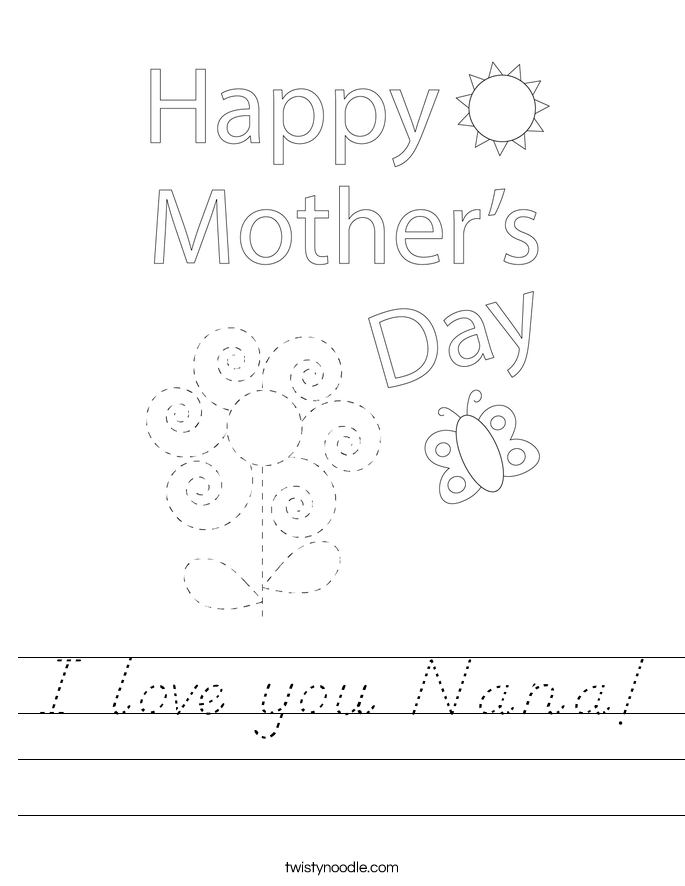 I love you Nana! Worksheet