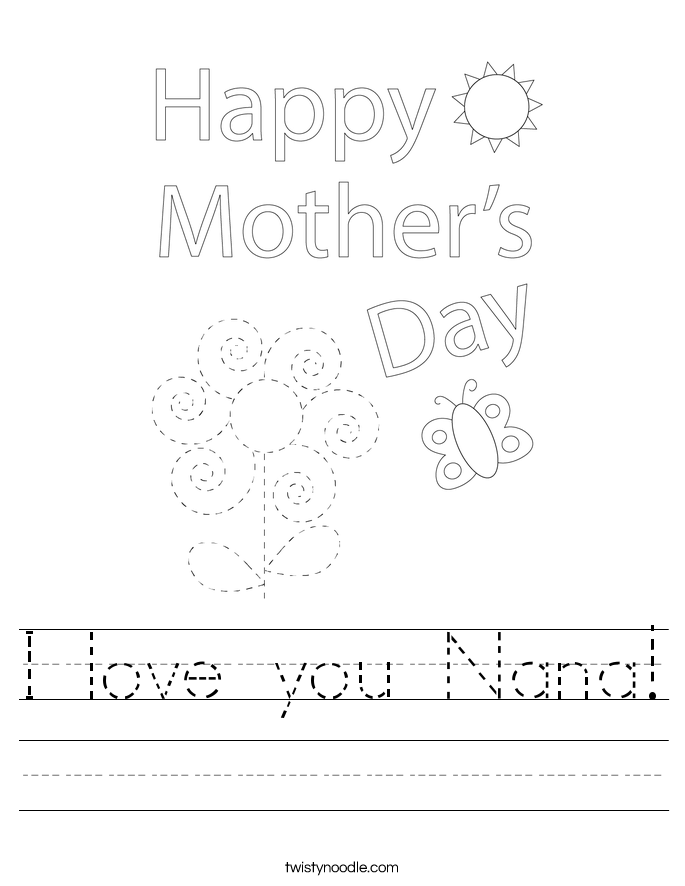 I love you Nana! Worksheet