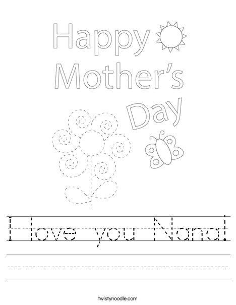 Happy Mother's Day Bear Worksheet