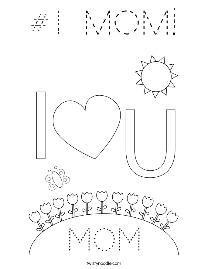 #1 MOM! Coloring Page
