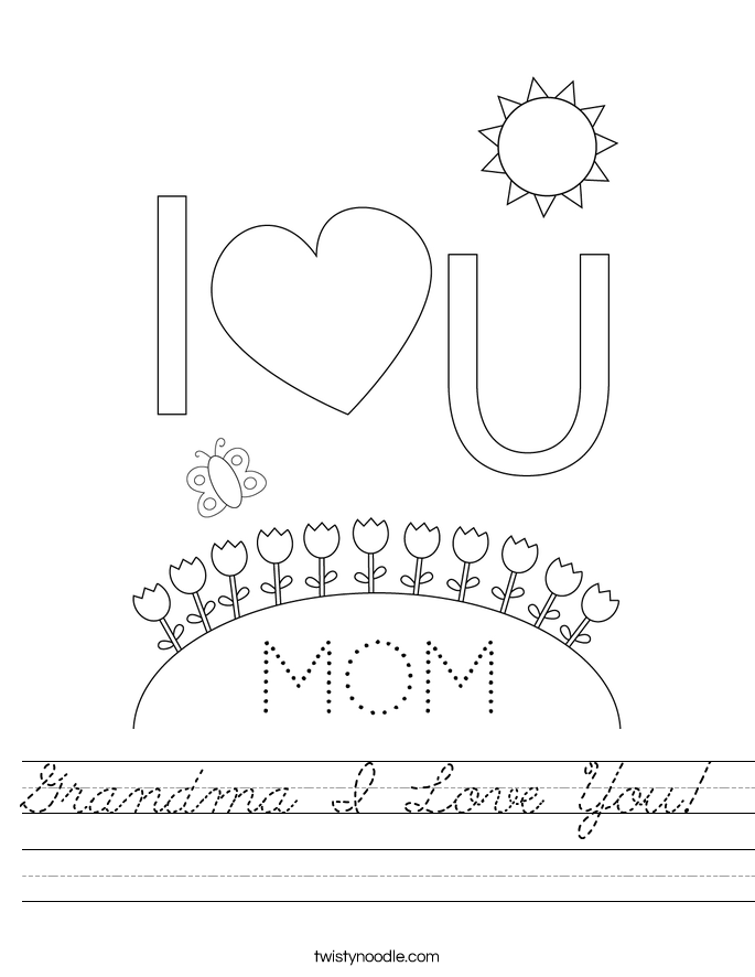 Grandma I Love You! Worksheet