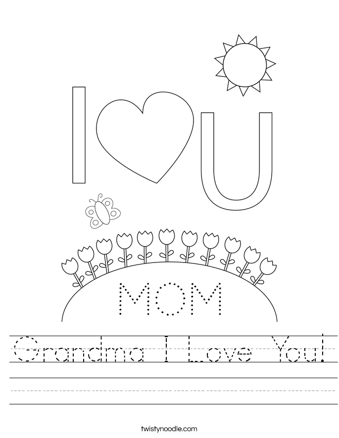 Grandma I Love You! Worksheet