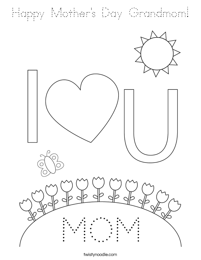 Happy Mother's Day Grandmom! Coloring Page