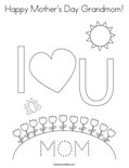 Happy Mother's Day Grandmom!Coloring Page