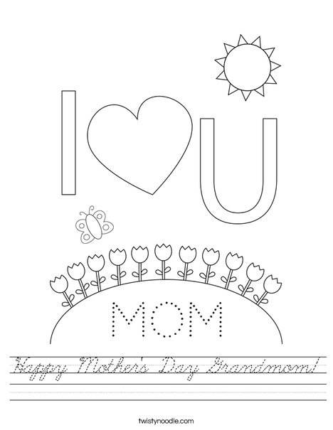 Happy Mother's Day Bears Worksheet