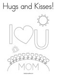 Hugs and Kisses! Coloring Page