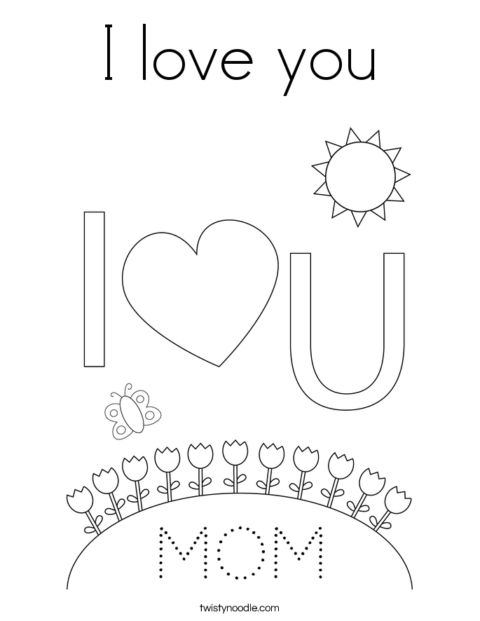 I love you Coloring Page