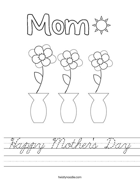 Happy Mother's Day flowers Worksheet