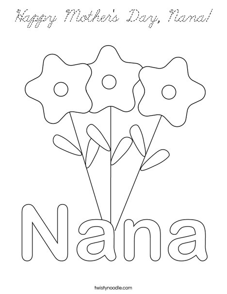 Happy Mother's Day, Nana! Coloring Page