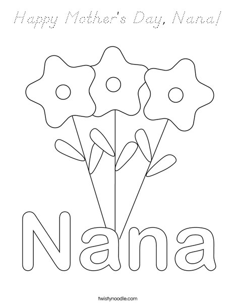 Happy Mother's Day, Nana! Coloring Page