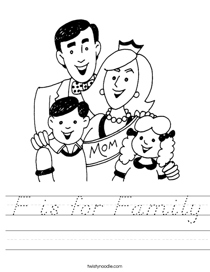 F is for Family Worksheet