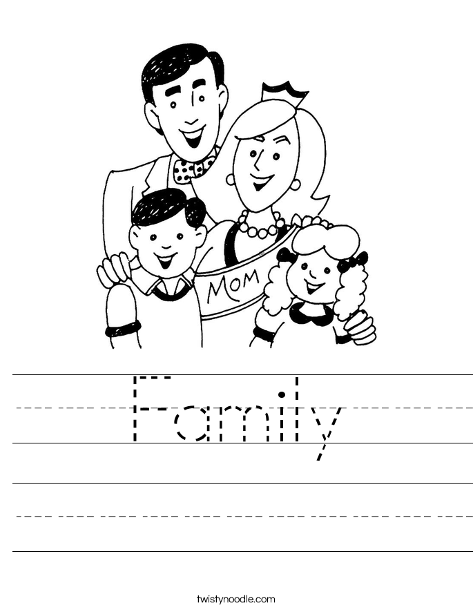 Family Worksheet Twisty Noodle