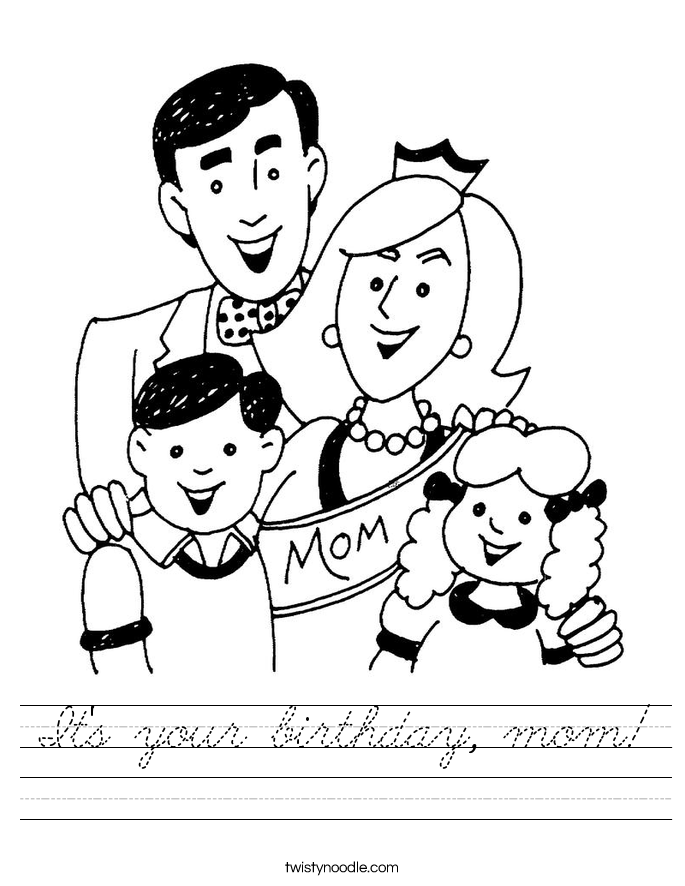 It's your birthday, mom! Worksheet