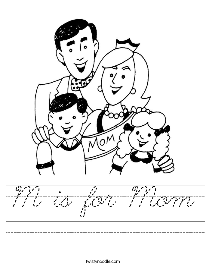 M is for Mom Worksheet