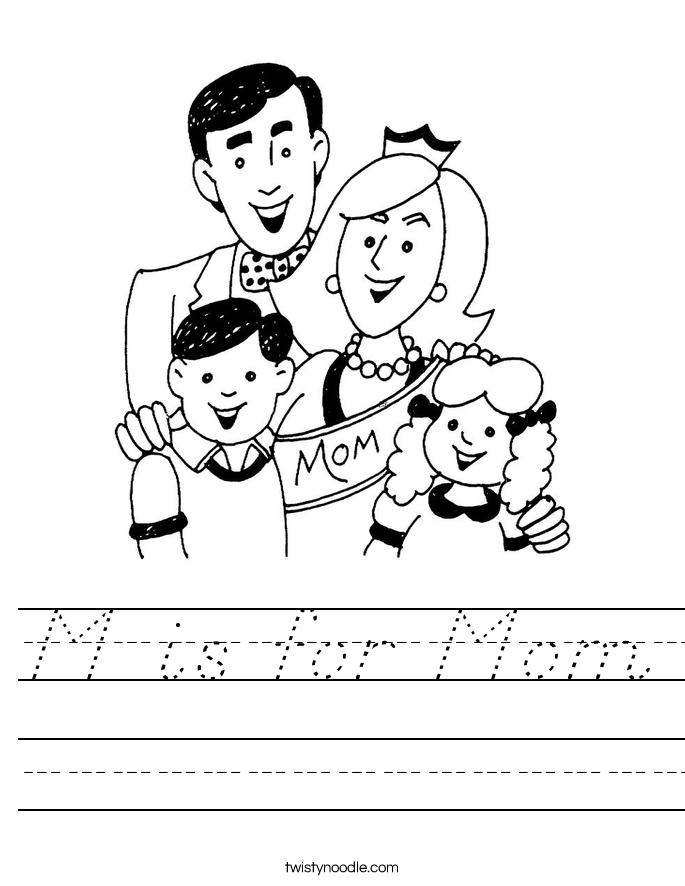 M is for Mom Worksheet